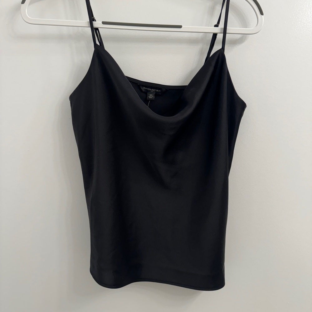 NWT banana republic silky cowl neck camisole black size XS - Picture 2 of 6